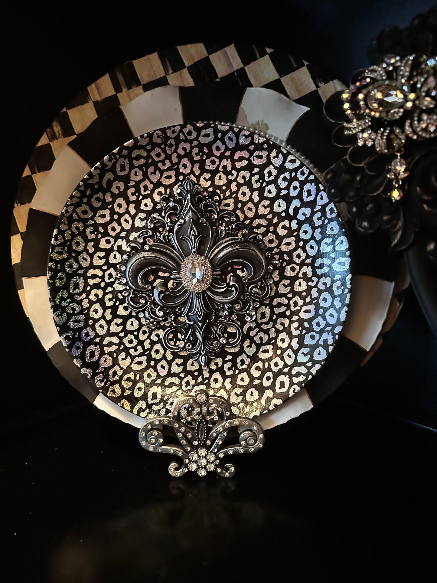 Leopard Foil Wrapped Porcelain Plate