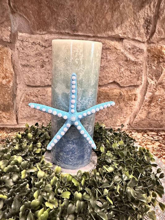 Starfish candle pin, ocean candle pin, reusable, handmade, diy, unique gift, embellished home decor, nautical decor, star fish, sea creature