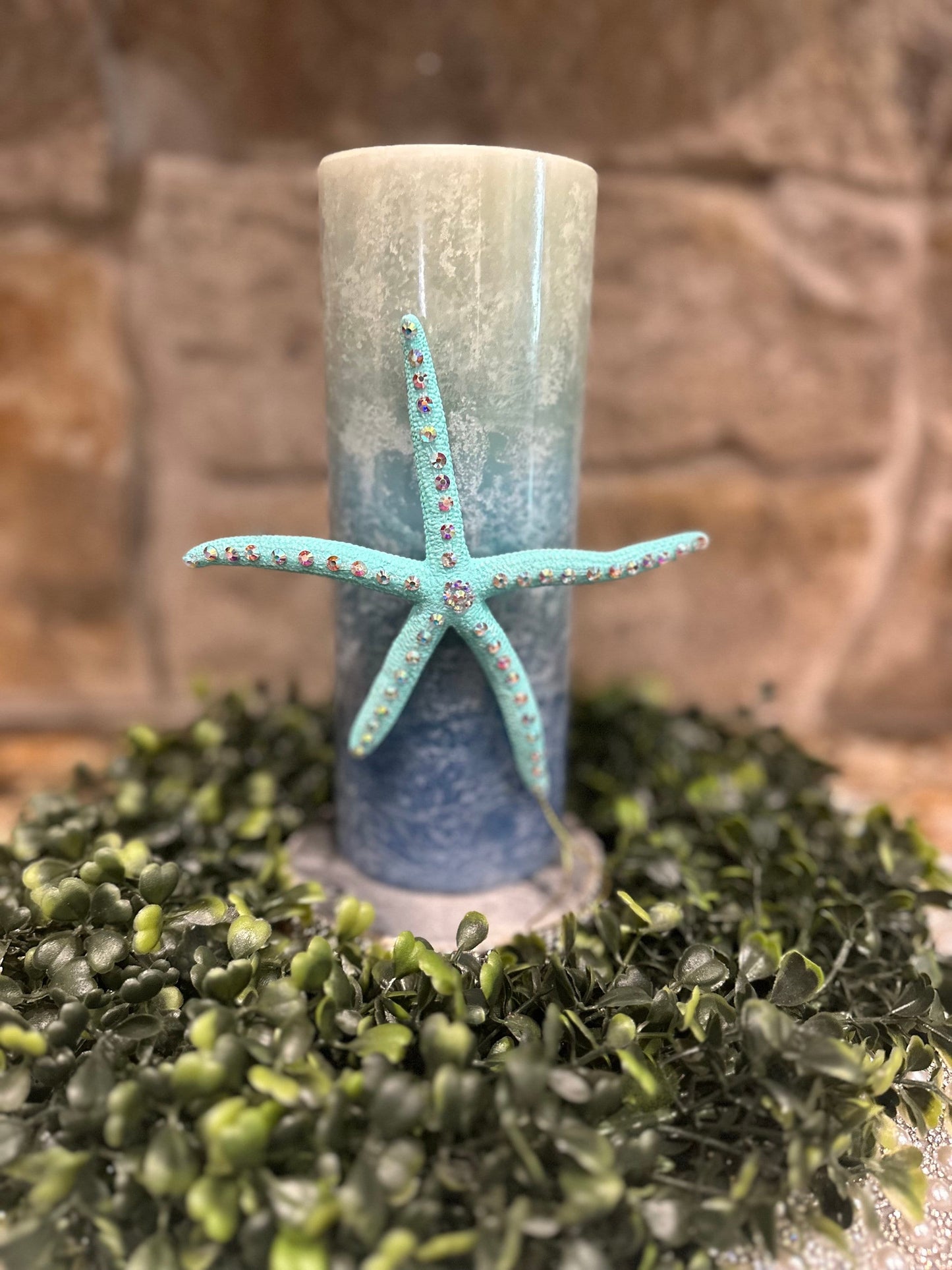 Starfish candle pin, ocean candle pin, reusable, handmade, diy, unique gift, embellished home decor, nautical decor, star fish, sea creature