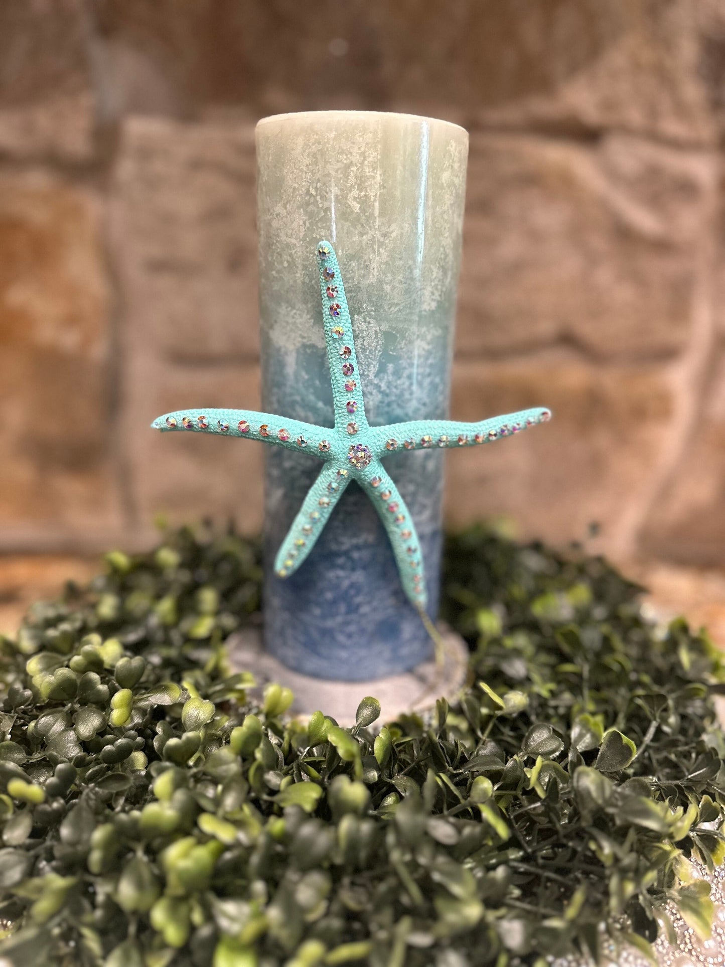 Starfish candle pin, ocean candle pin, reusable, handmade, diy, unique gift, embellished home decor, nautical decor, star fish, sea creature