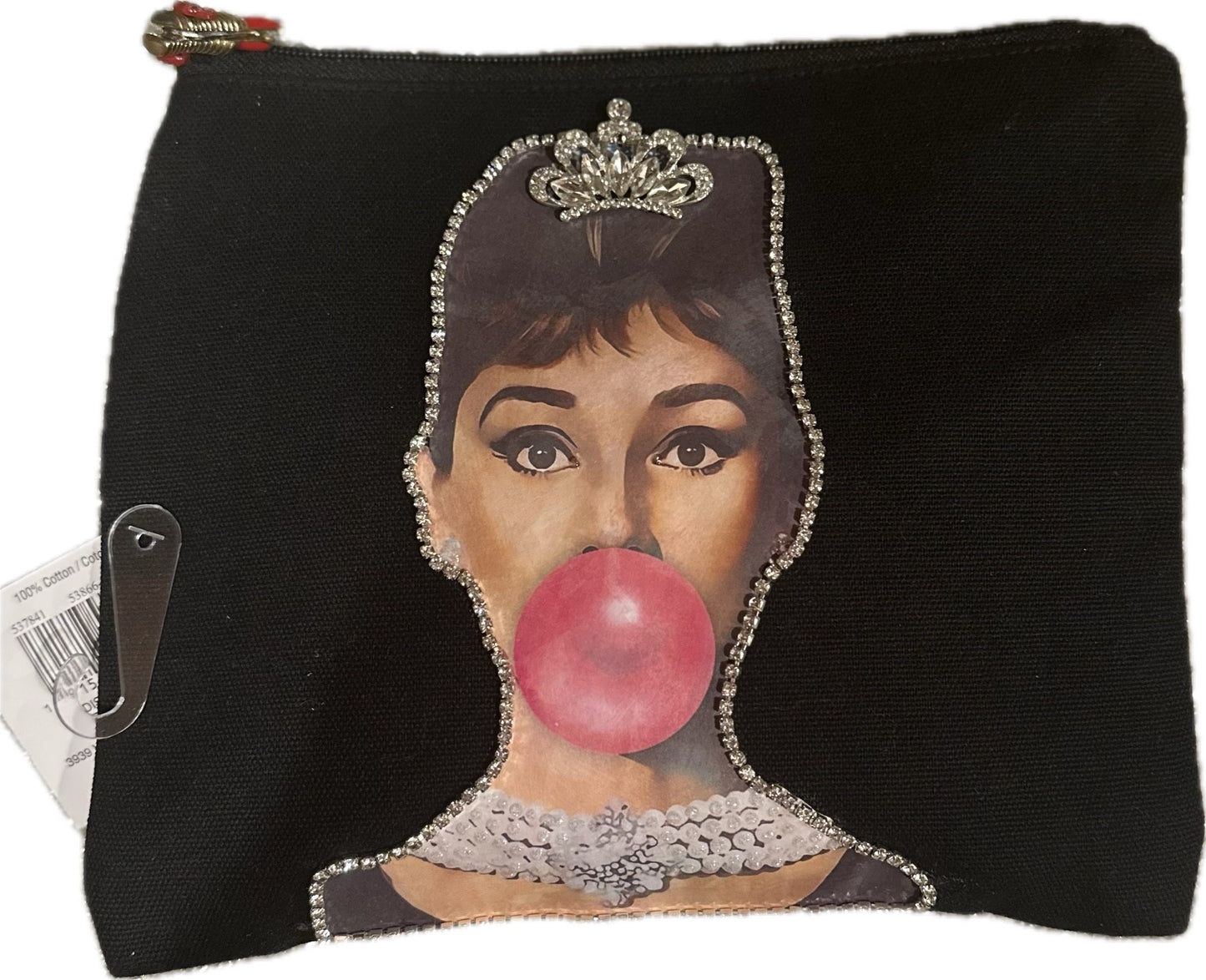 Audrey Hepburn, pencil pouch, handmade, cotton canvas pouch, clutch, custom orders available, unique gift, makeup bag, cosmetic bag