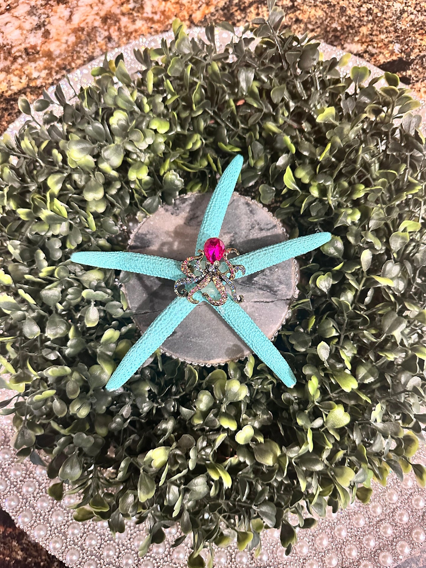 Starfish candle pin, ocean candle pin, reusable, handmade, diy, unique gift, embellished home decor, nautical decor, star fish, sea creature